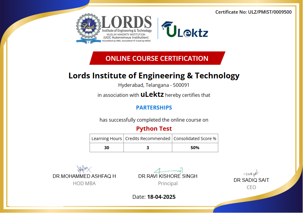 certificate