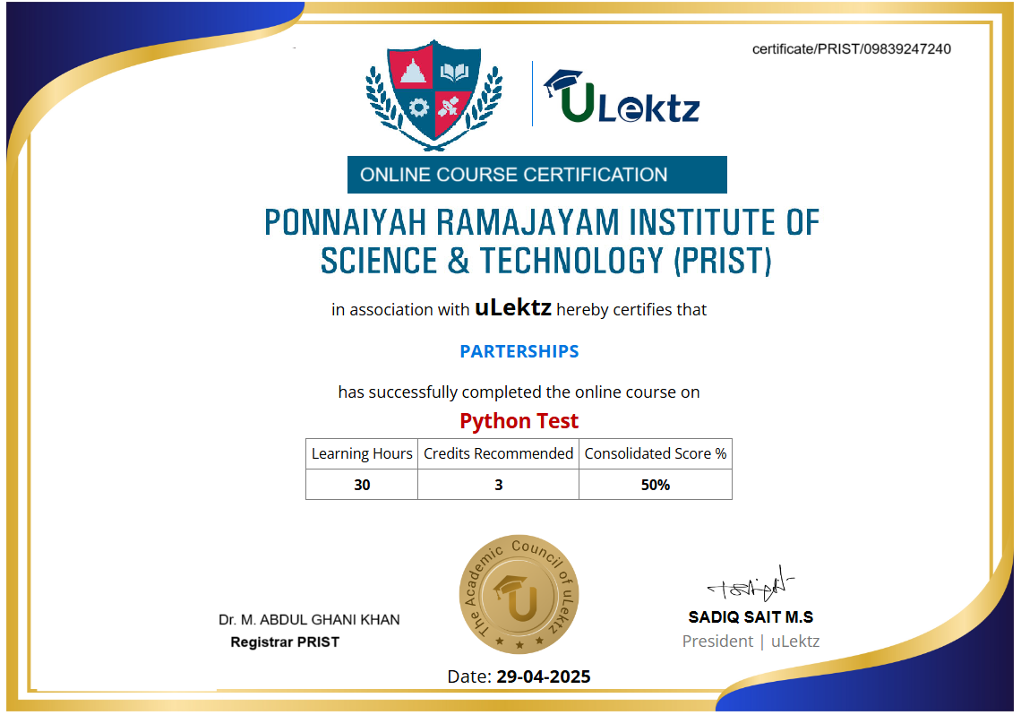 certificate