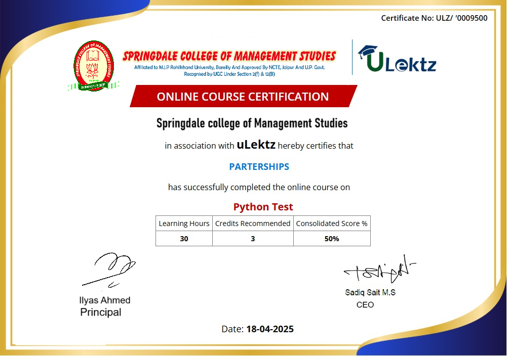 certificate
